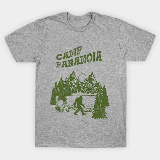 Camp PARANOIA - Bigfoot Edition! T-Shirt by The Paranoia Store